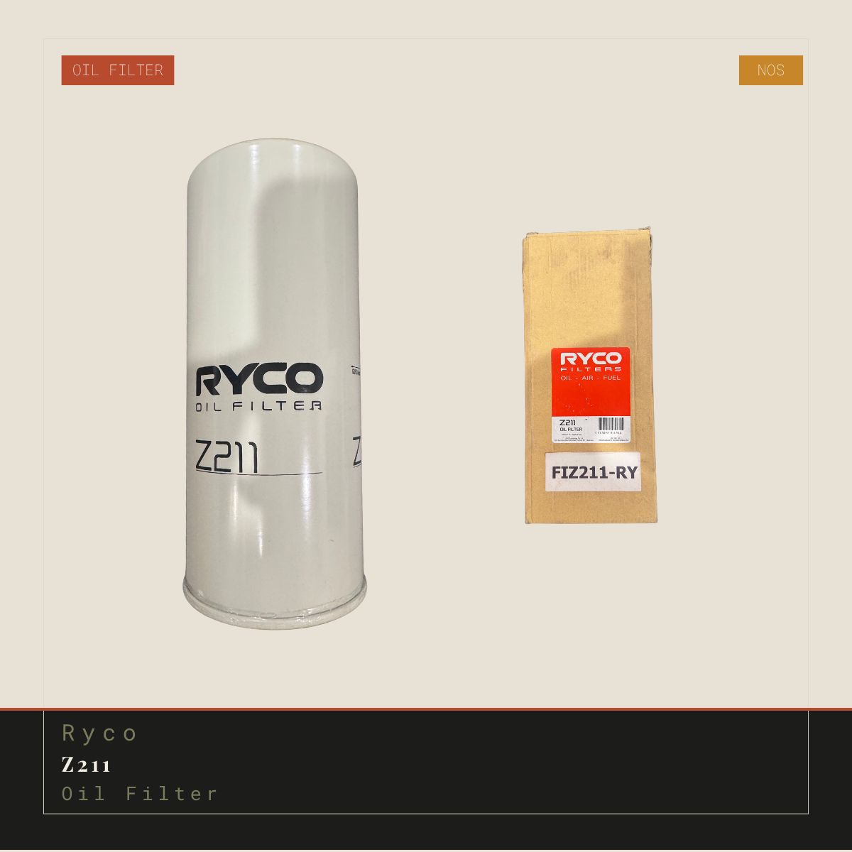 Ryco Z211 Oil Filter | Genuine NOS Replacement
