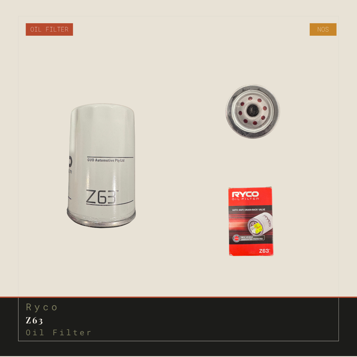 Ryco Z63 Oil Filter - NOS (Collector Item)