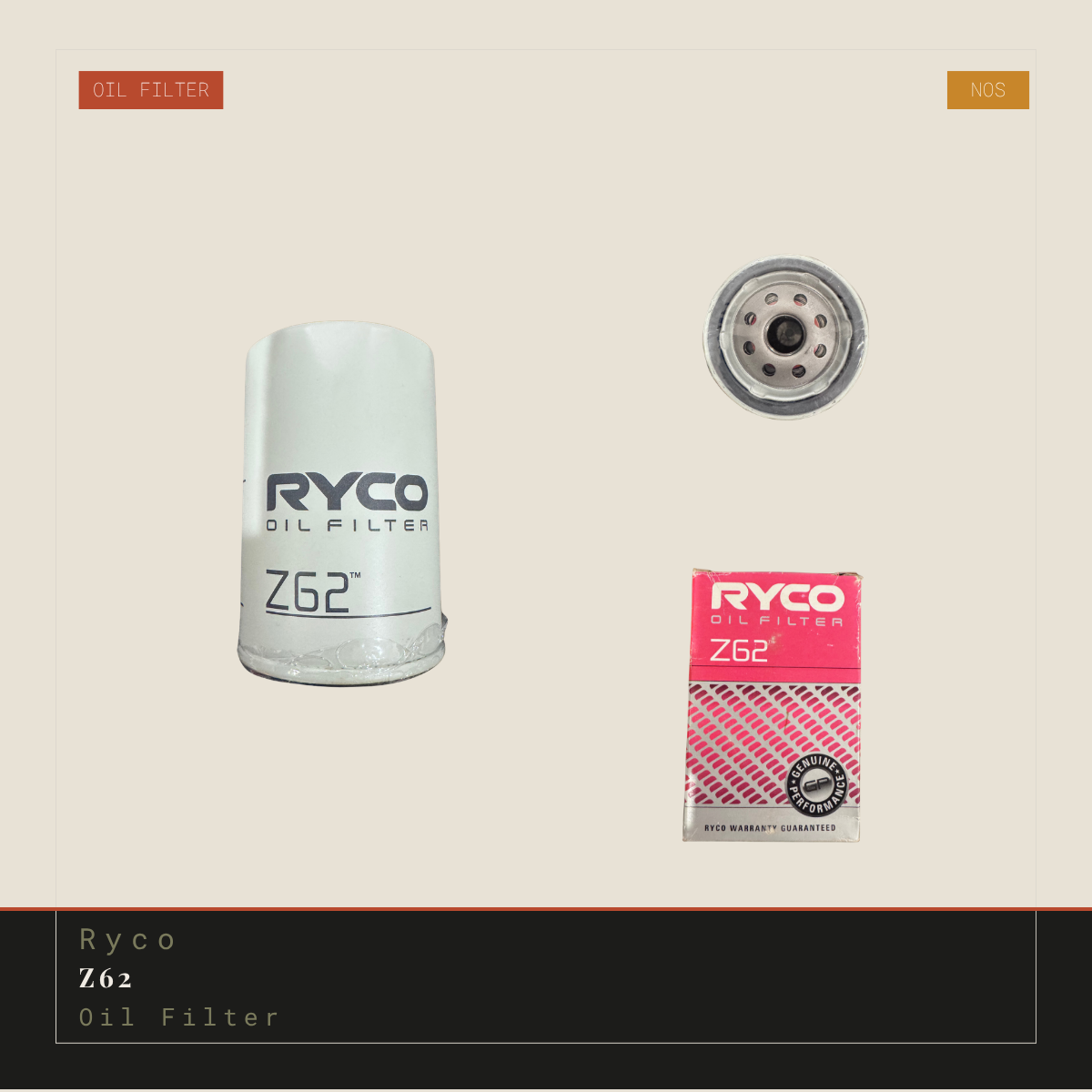 Ryco Z62 Oil Filter | Genuine NOS Replacement