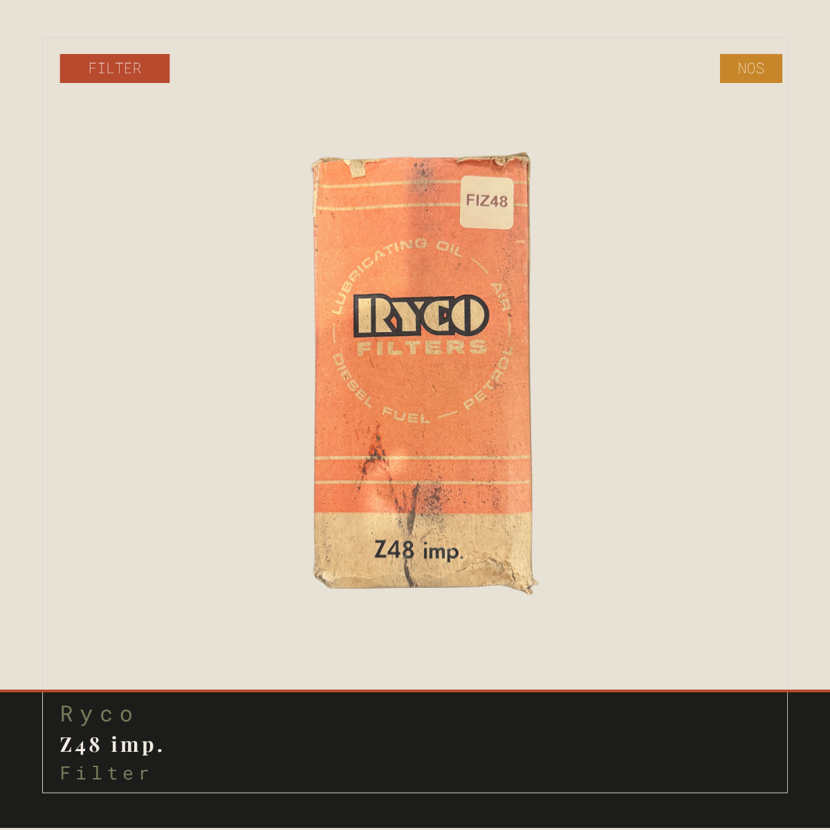 Ryco Z48 imp. Filter | Genuine NOS Replacement