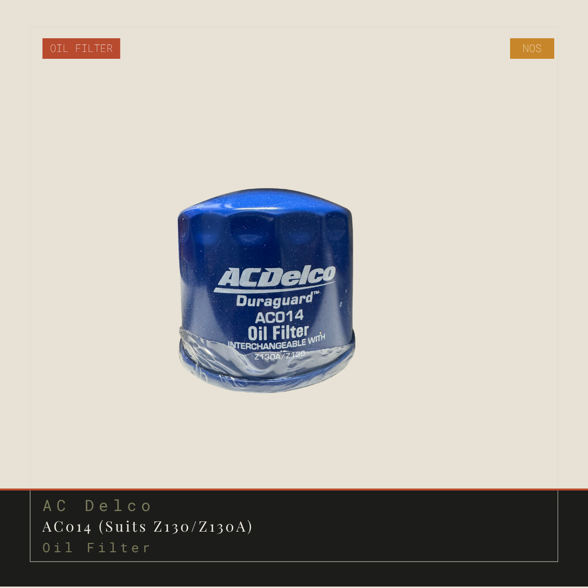 AC Delco AC014 (Suits Z130/Z130A) Oil Filter | Genuine Replacement