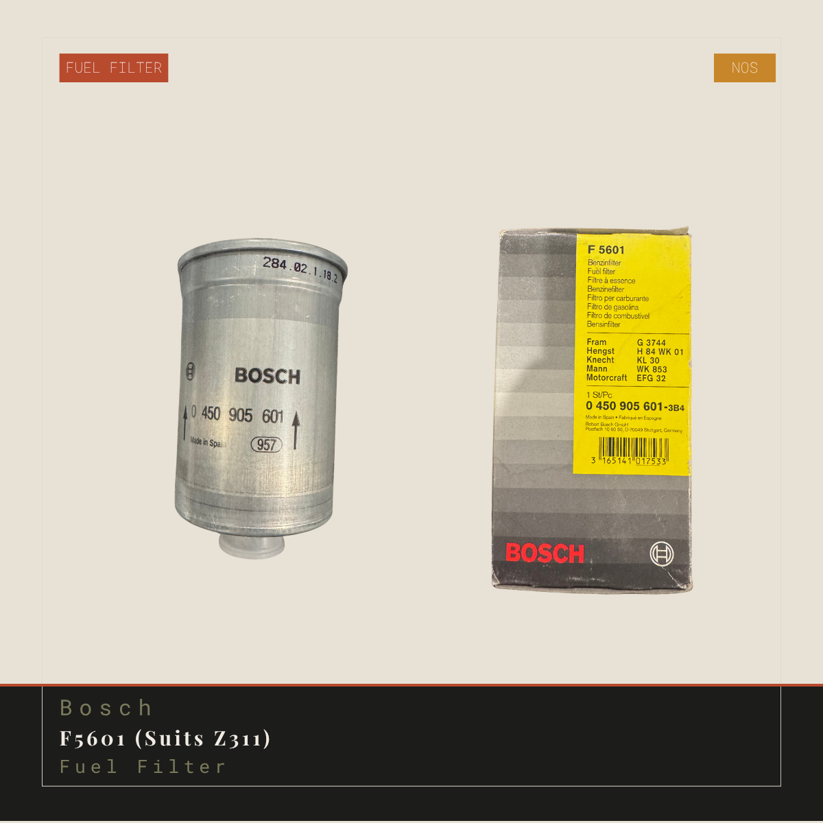 Bosch F5601 (Suits Z311) Fuel Filter | Genuine Replacement