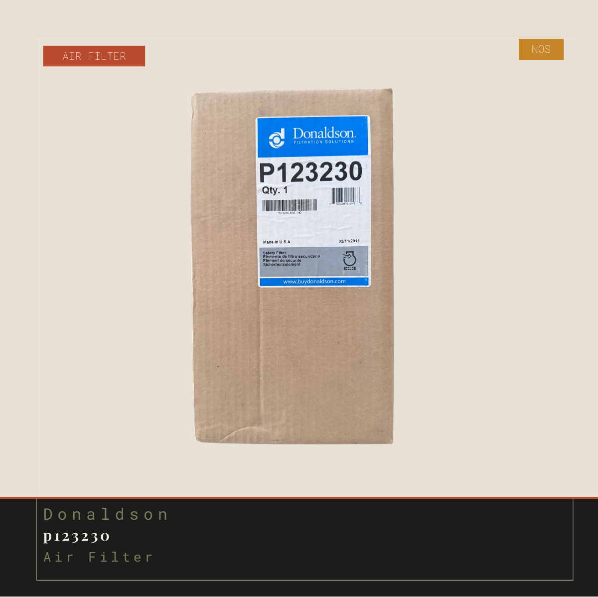 Donaldson P123230 Air Filter - NOS