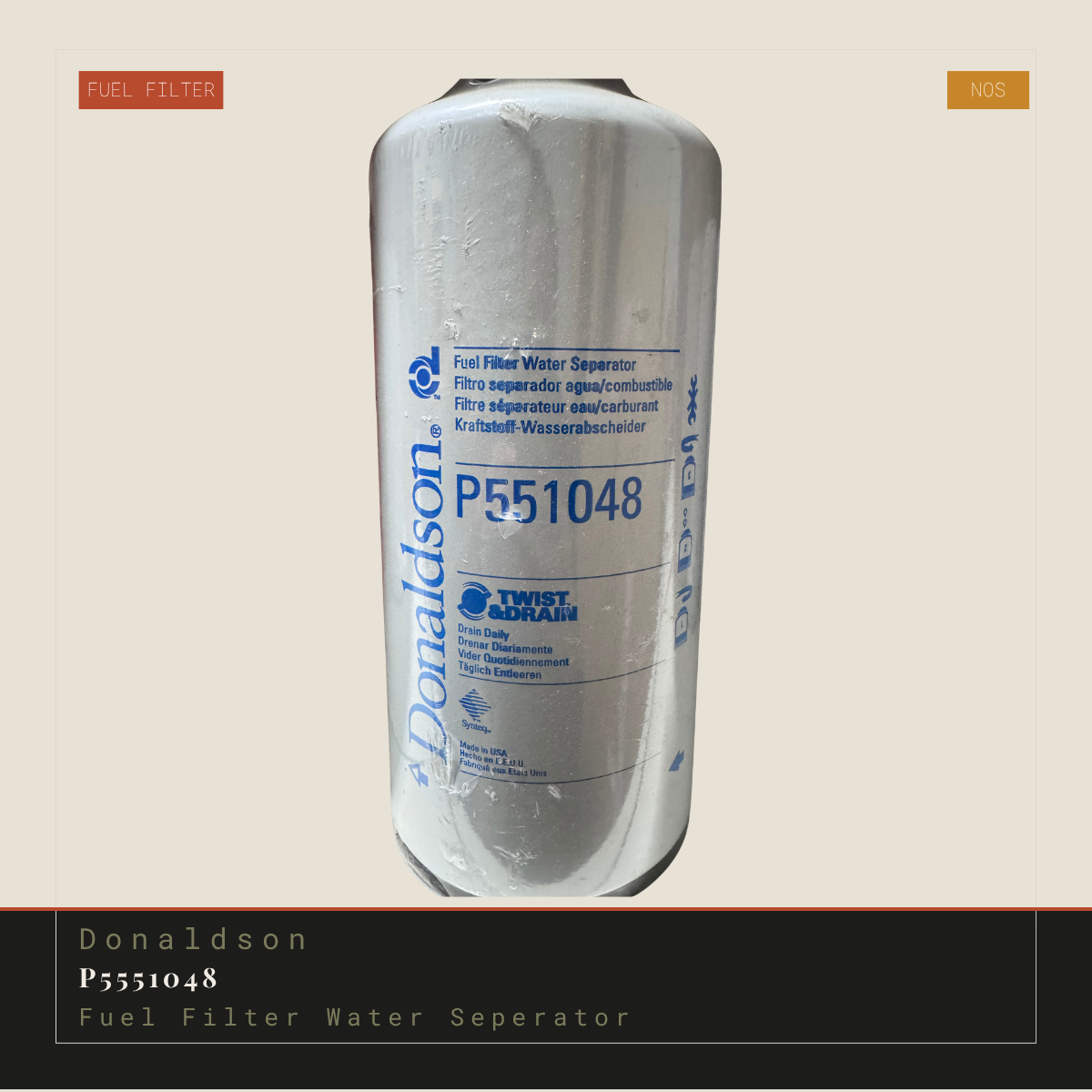 Donaldson P551048 Fuel Filter - Genuine NOS replacement