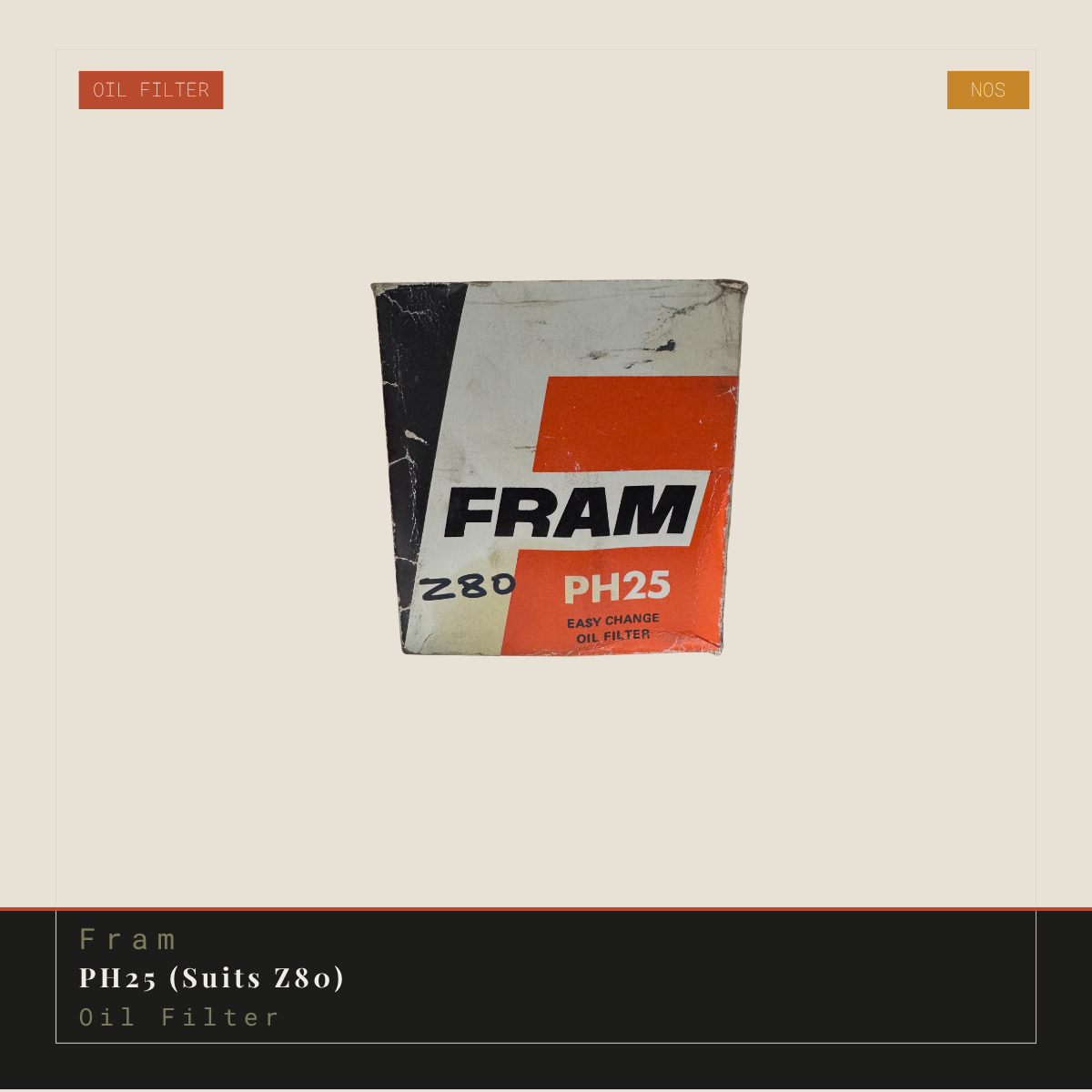 Fram PH 25 (Suits Z80) Oil Filter | Genuine NOS Replacement