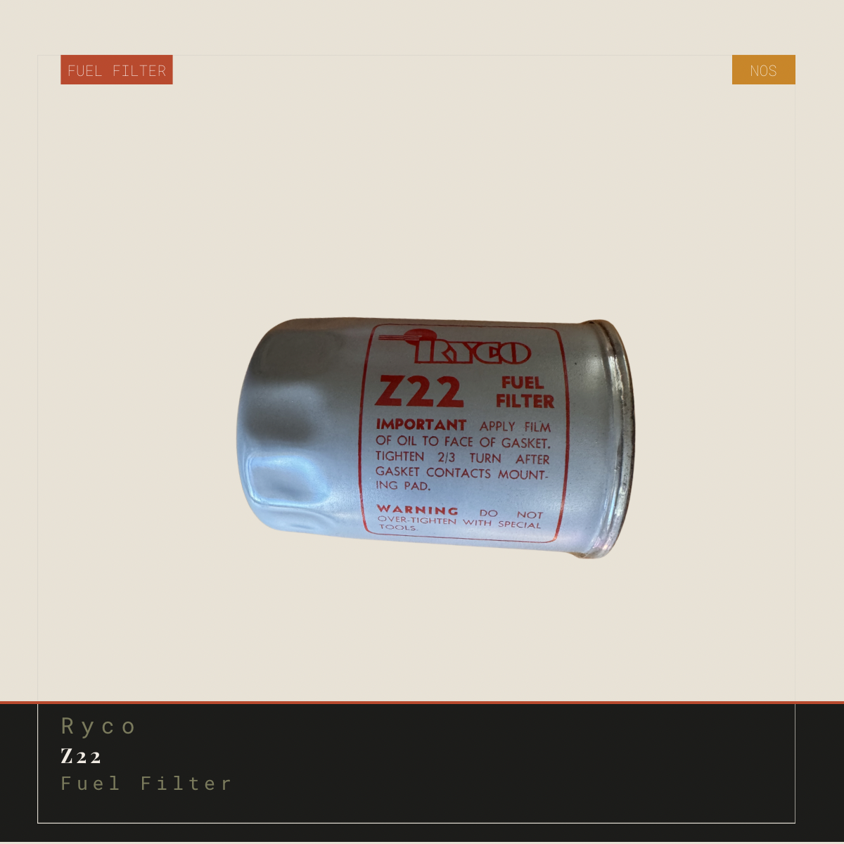 Ryco Z22 Fuel Filter Genuine NOS