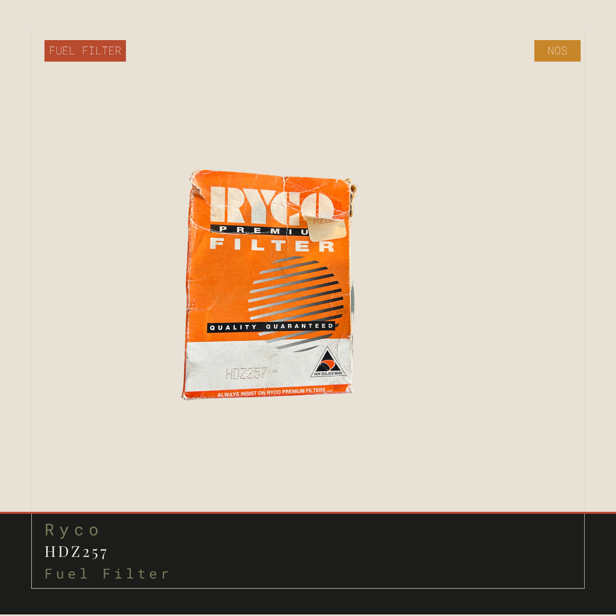 Ryco HDZ257 Fuel Filter | Genuine NOS Replacement