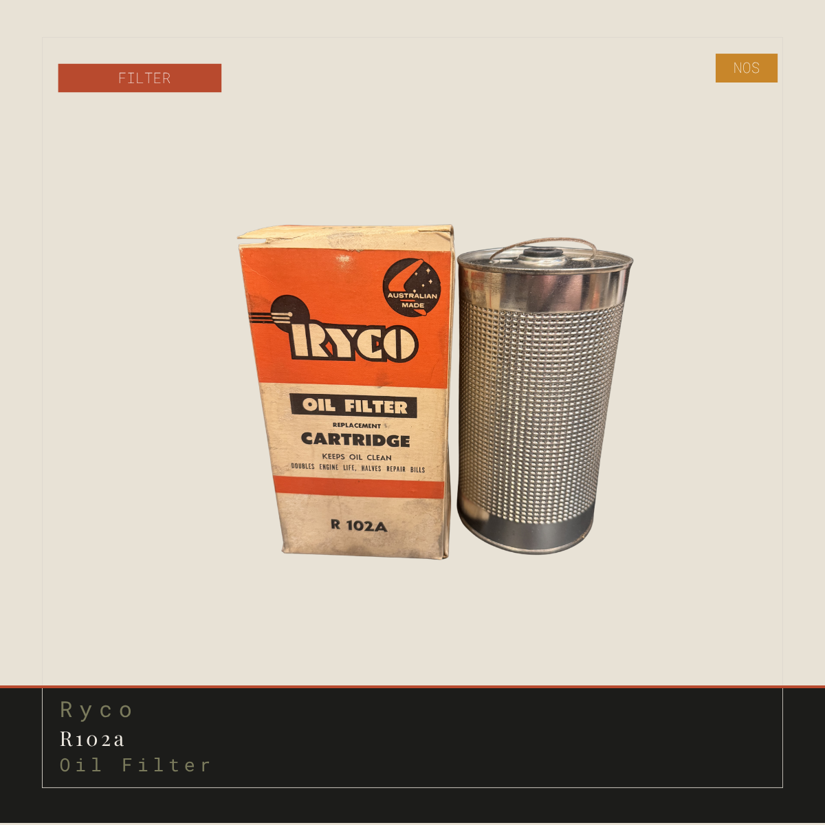 Ryco R102A Oil Filter | Genuine NOS Replacement