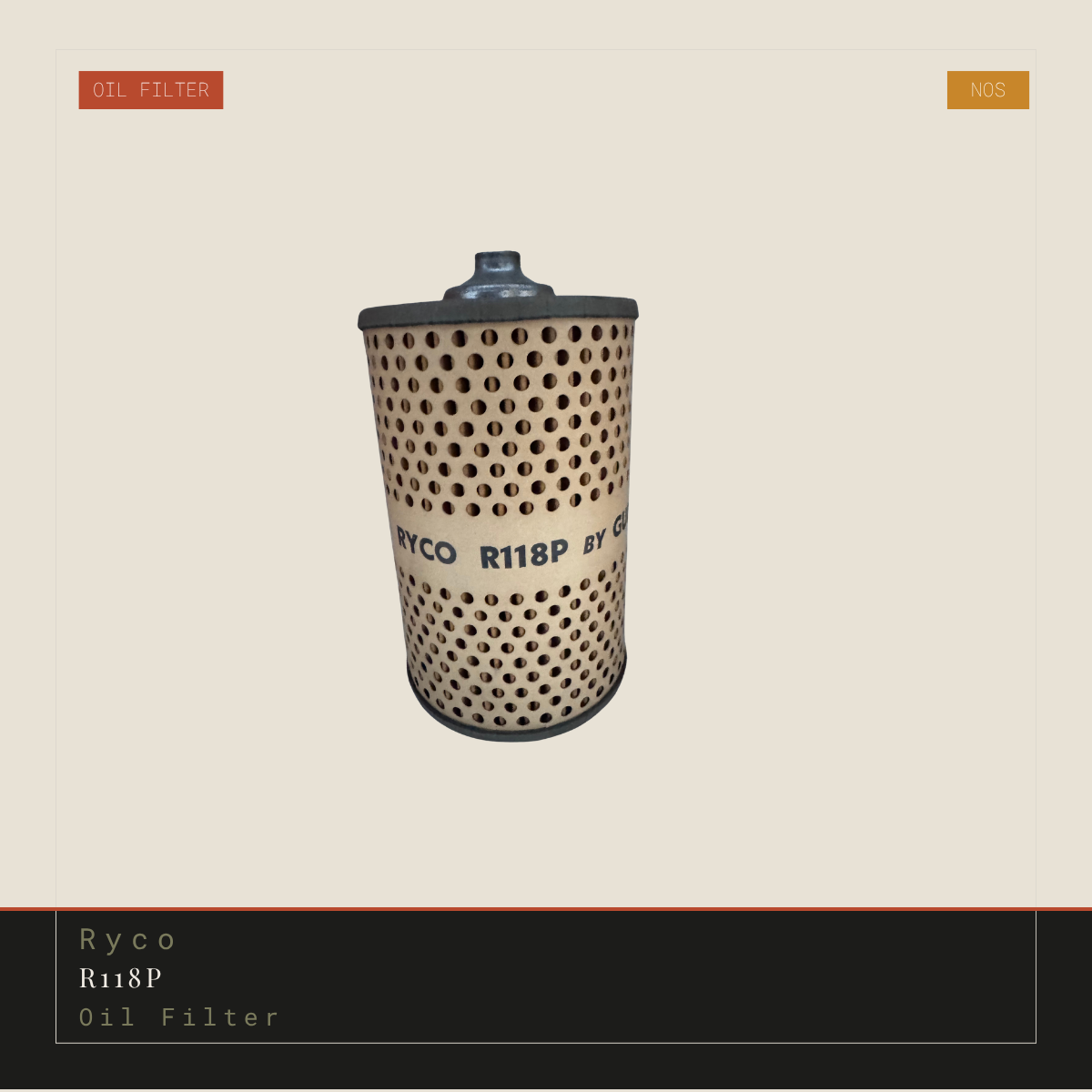 Ryco R118P Oil Filter | Genuine NOS Replacement