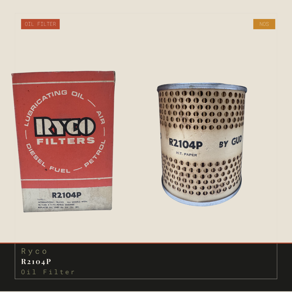 Ryco R2104P Oil Filter | Genuine NOS Replacement