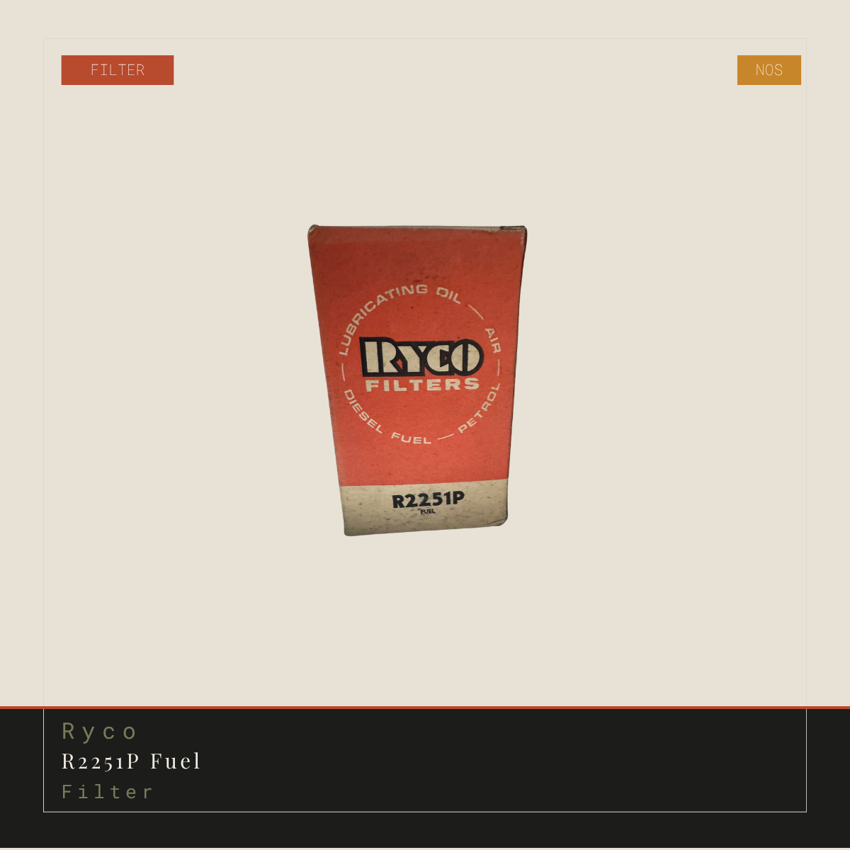 Ryco R2251P Fuel Filter | Genuine NOS Replacement