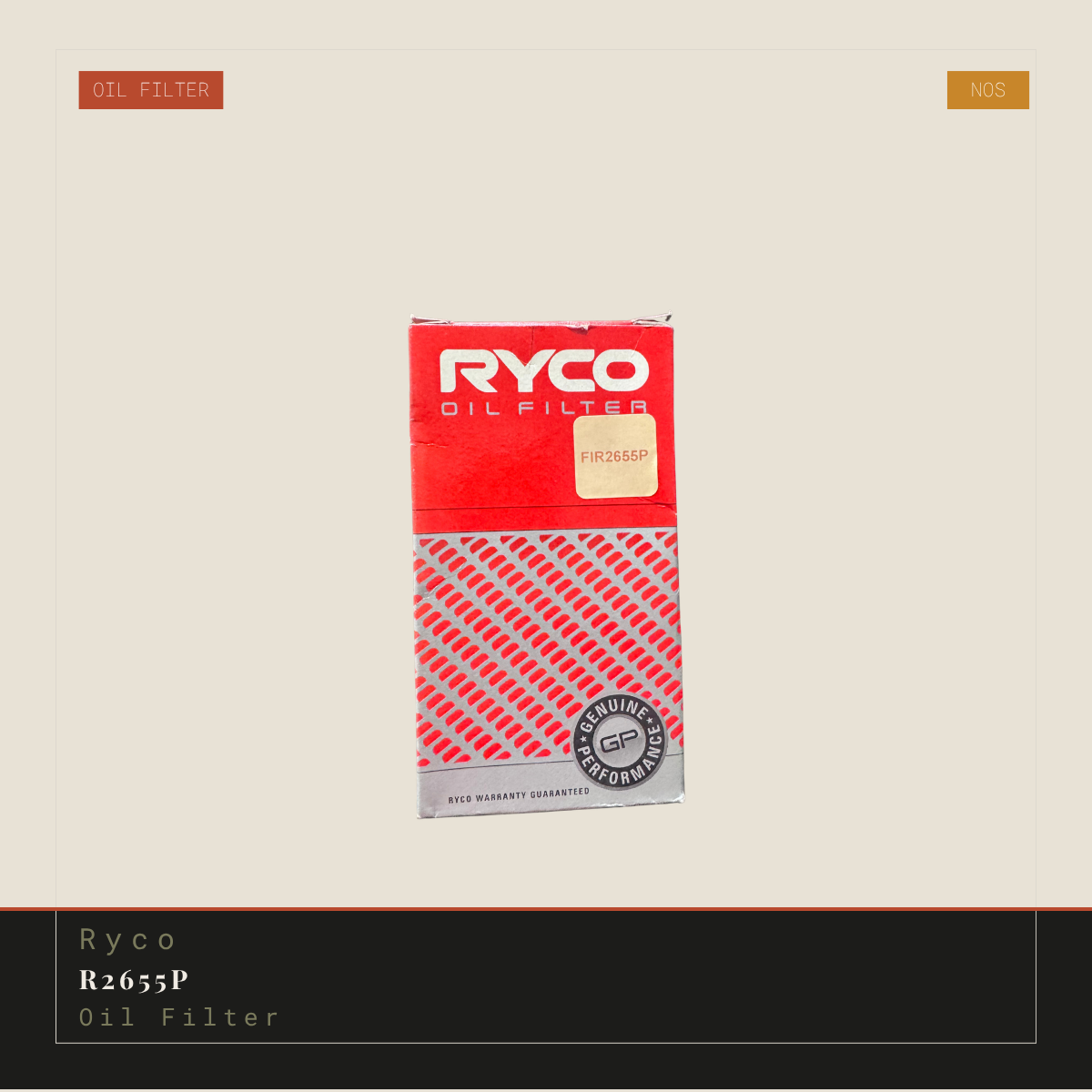 Ryco R2655P Oil Filter - NOS