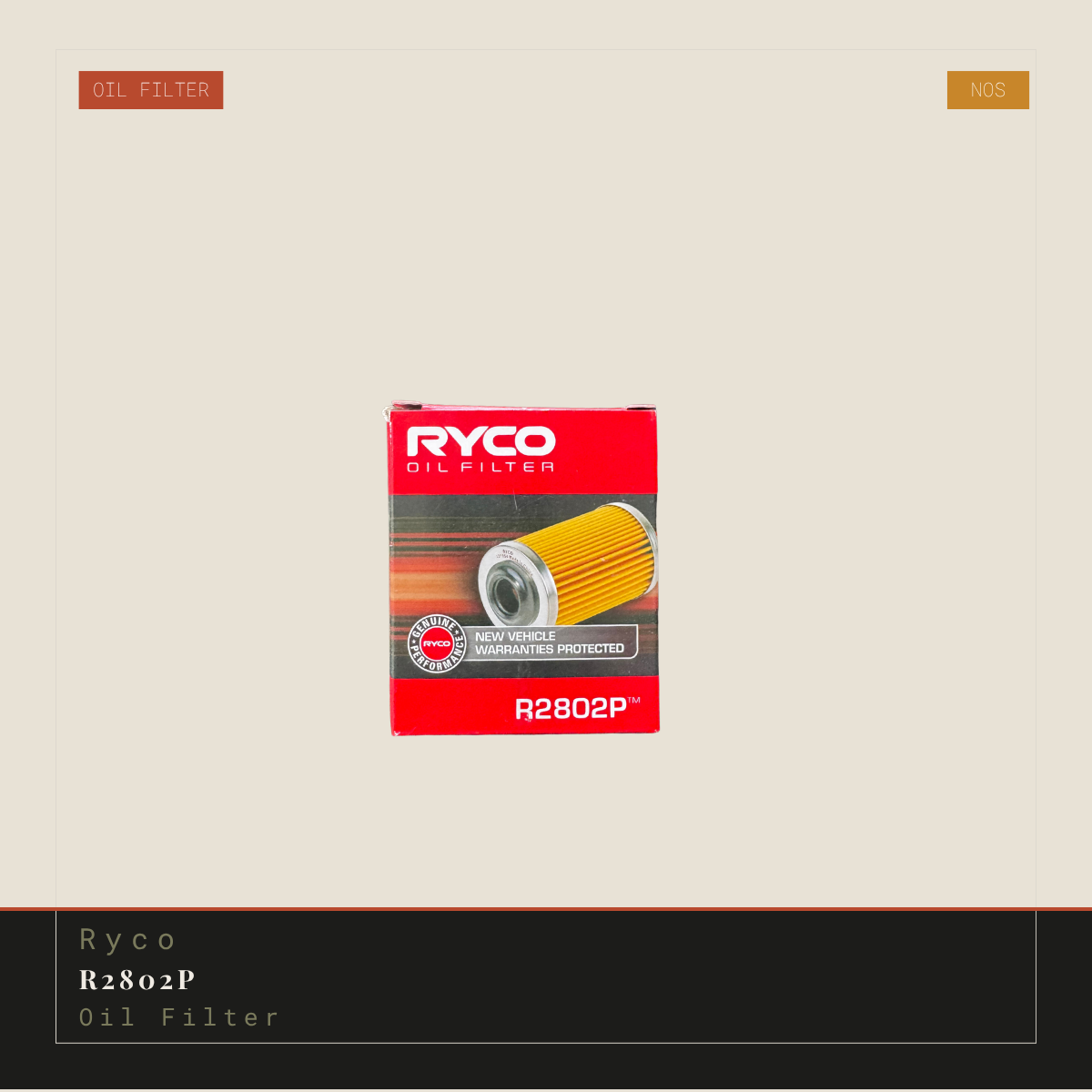 Ryco R2802P Oil Filter | Genuine NOS Replacement