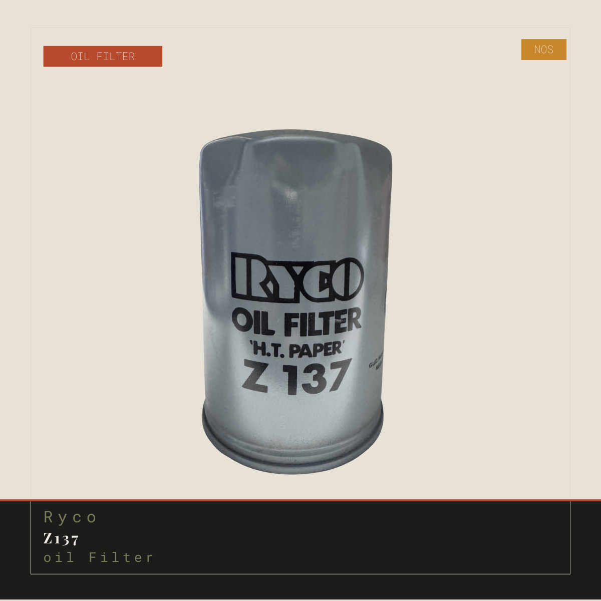 Ryco Z137 Oil Filter | Genuine NOS Replacement