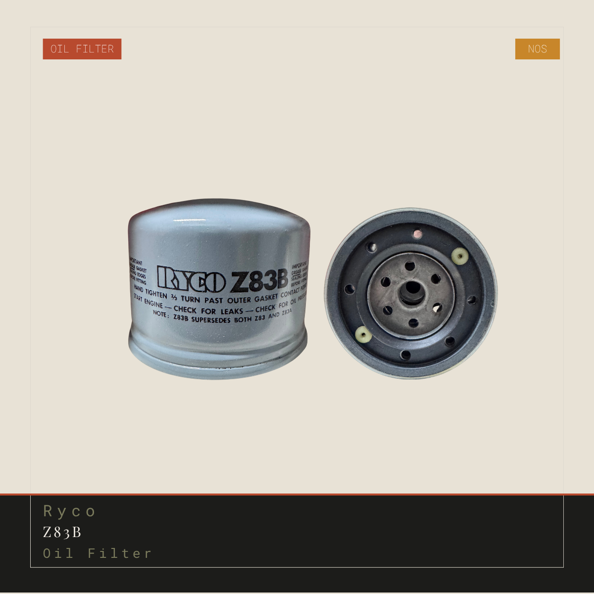Ryco Z83B Oil Filter | Genuine NOS Replacement