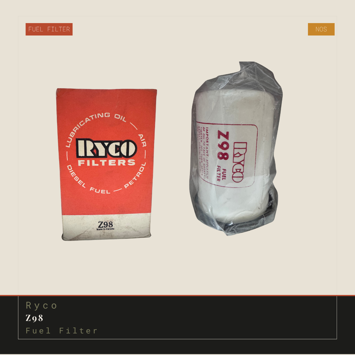 Ryco Z98 Fuel Filter | Genuine NOS Replacement