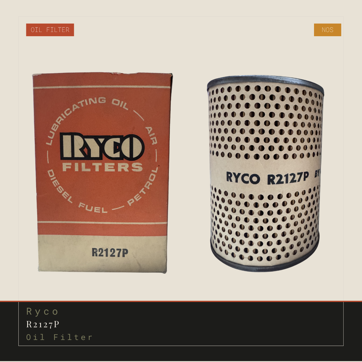 Ryco R2127P Oil Filter - Genuine NOS replacement