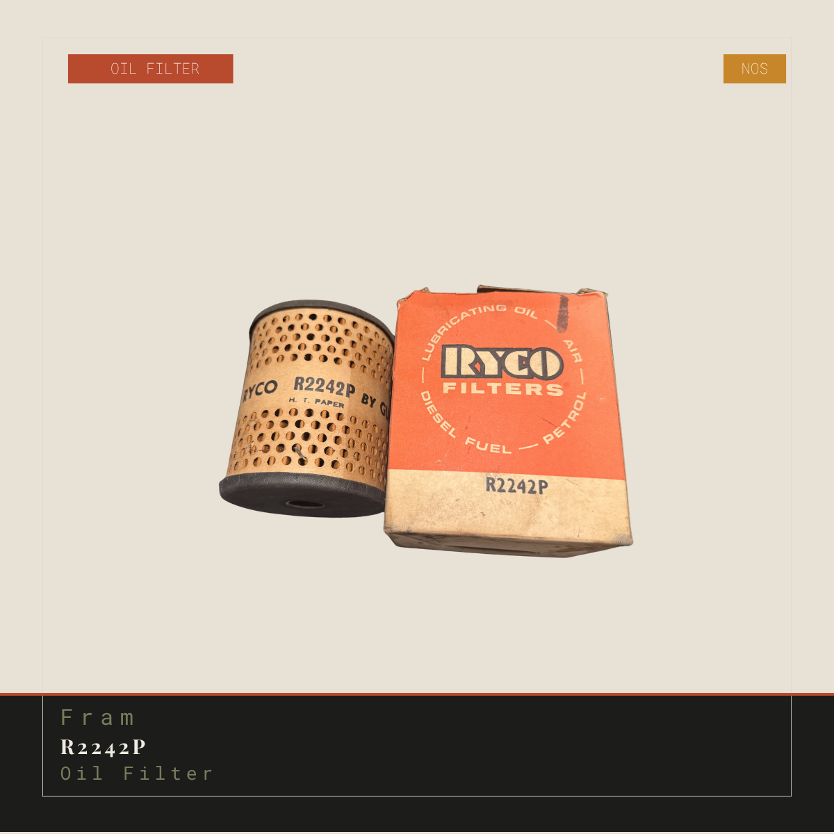 Ryco R2242P Oil Filter | Genuine NOS Replacement