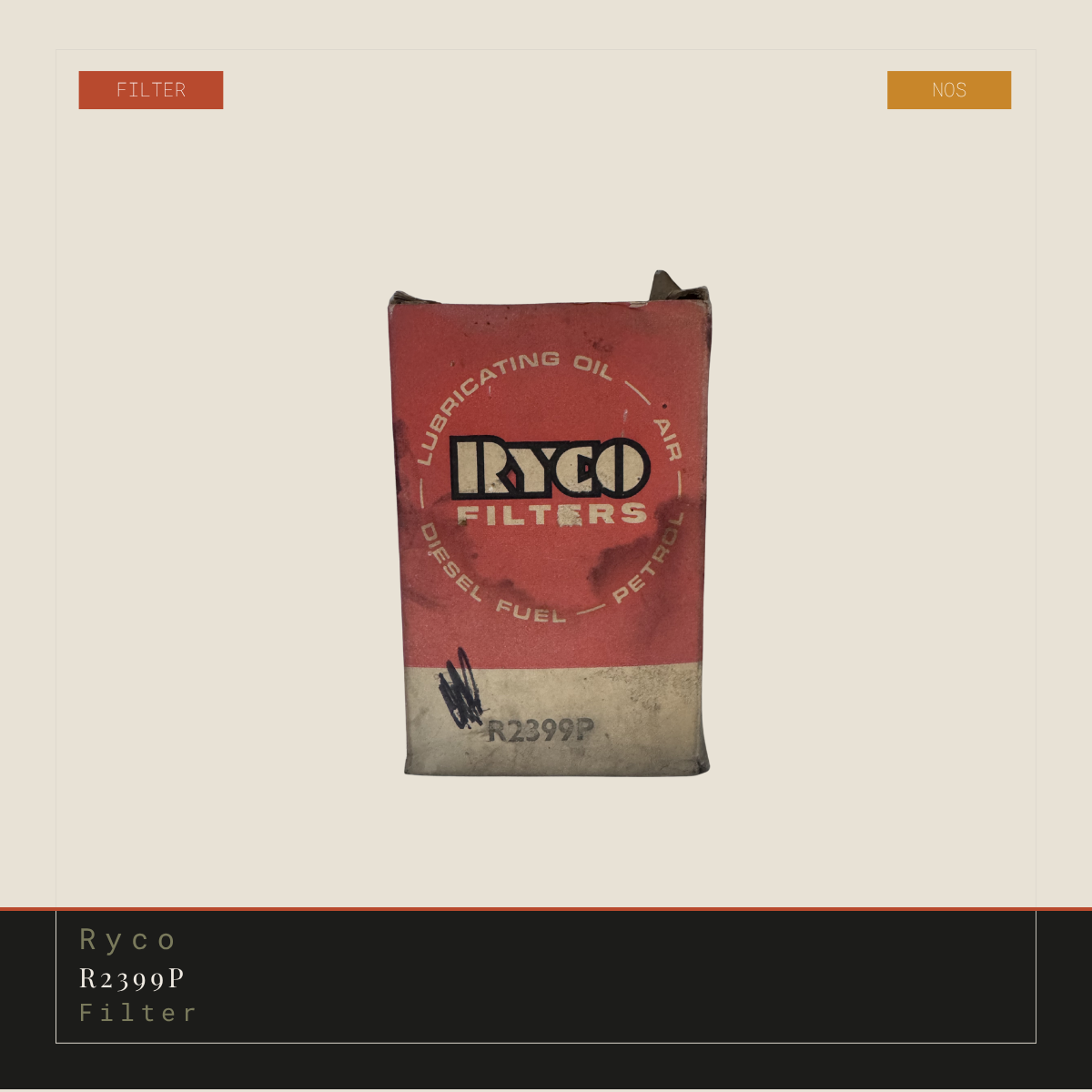 Ryco R2399P Filter | Genuine NOS Replacement