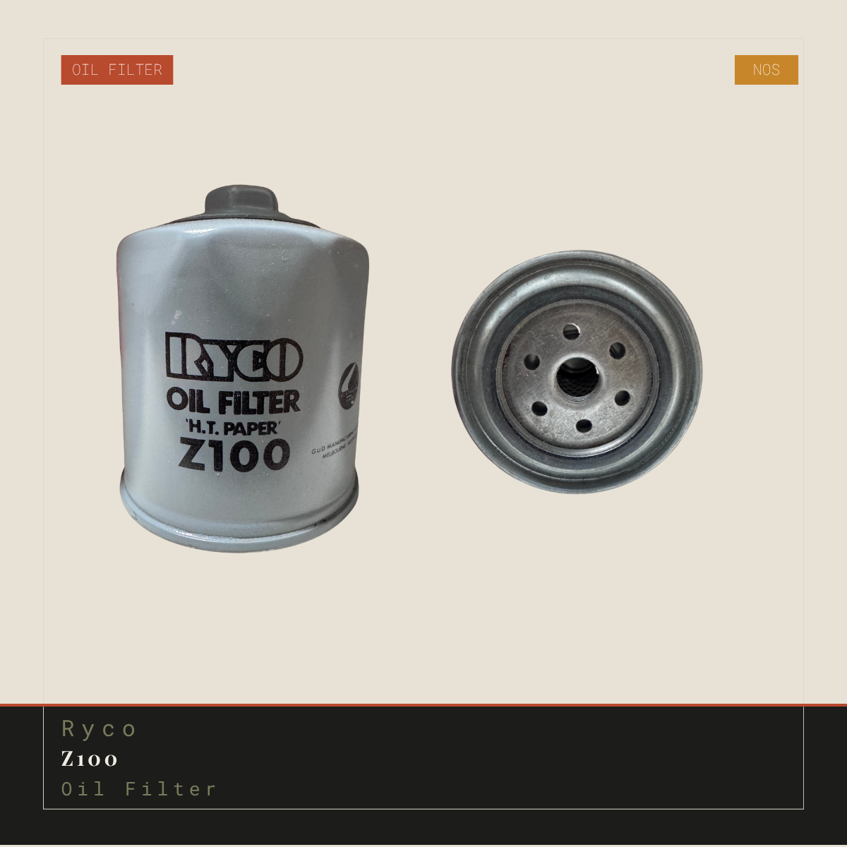 Ryco Z100 Oil Filter | Genuine NOS Replacement