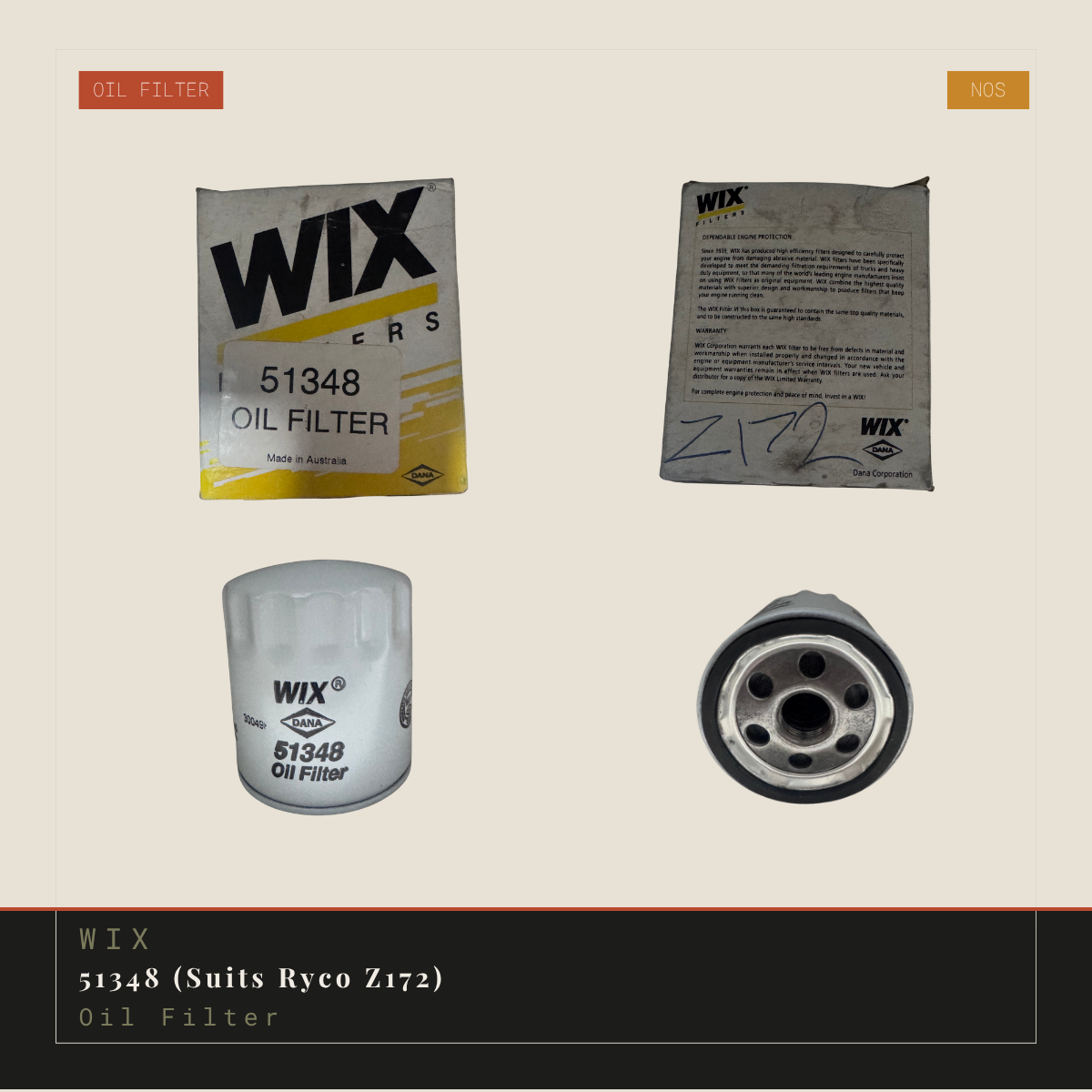 WIX 51348 (Suits Ryco Z172) Filter | Genuine NOS Replacement