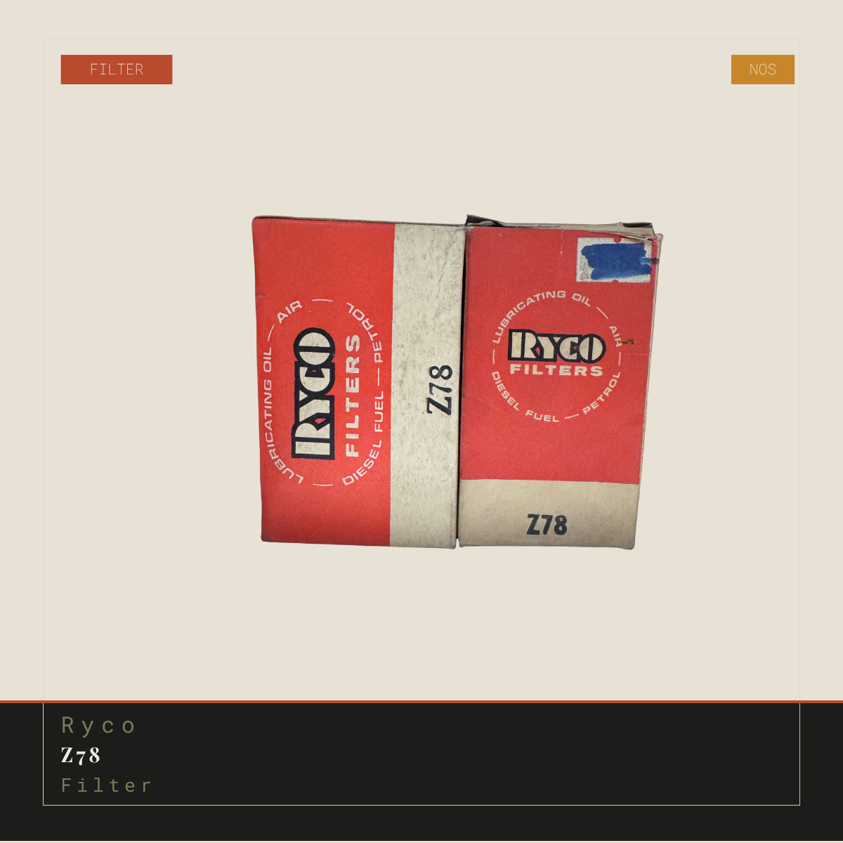 Ryco Z78 Fuel Filter | Genuine NOS Replacement