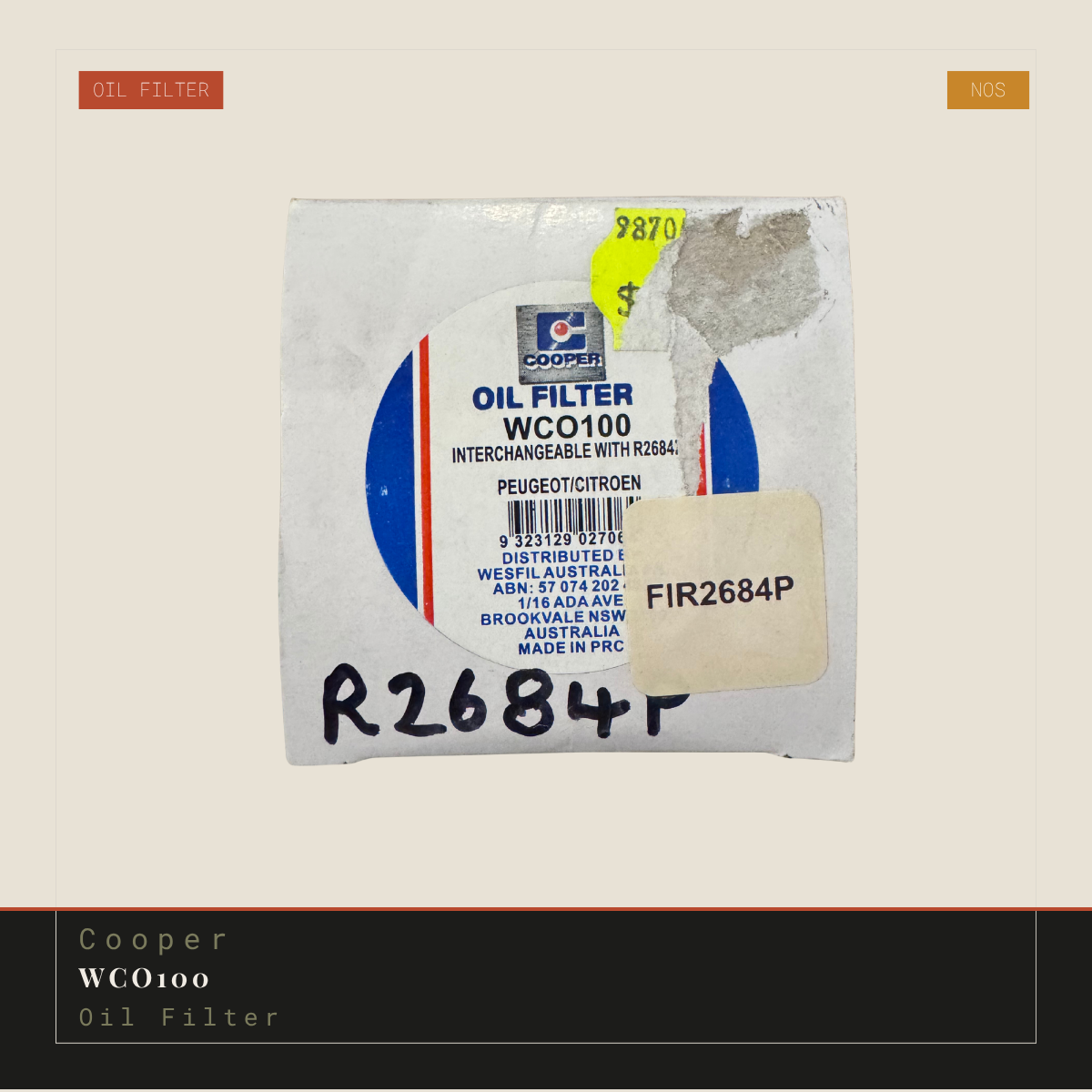 Cooper WCO100 Oil Filter - NOS