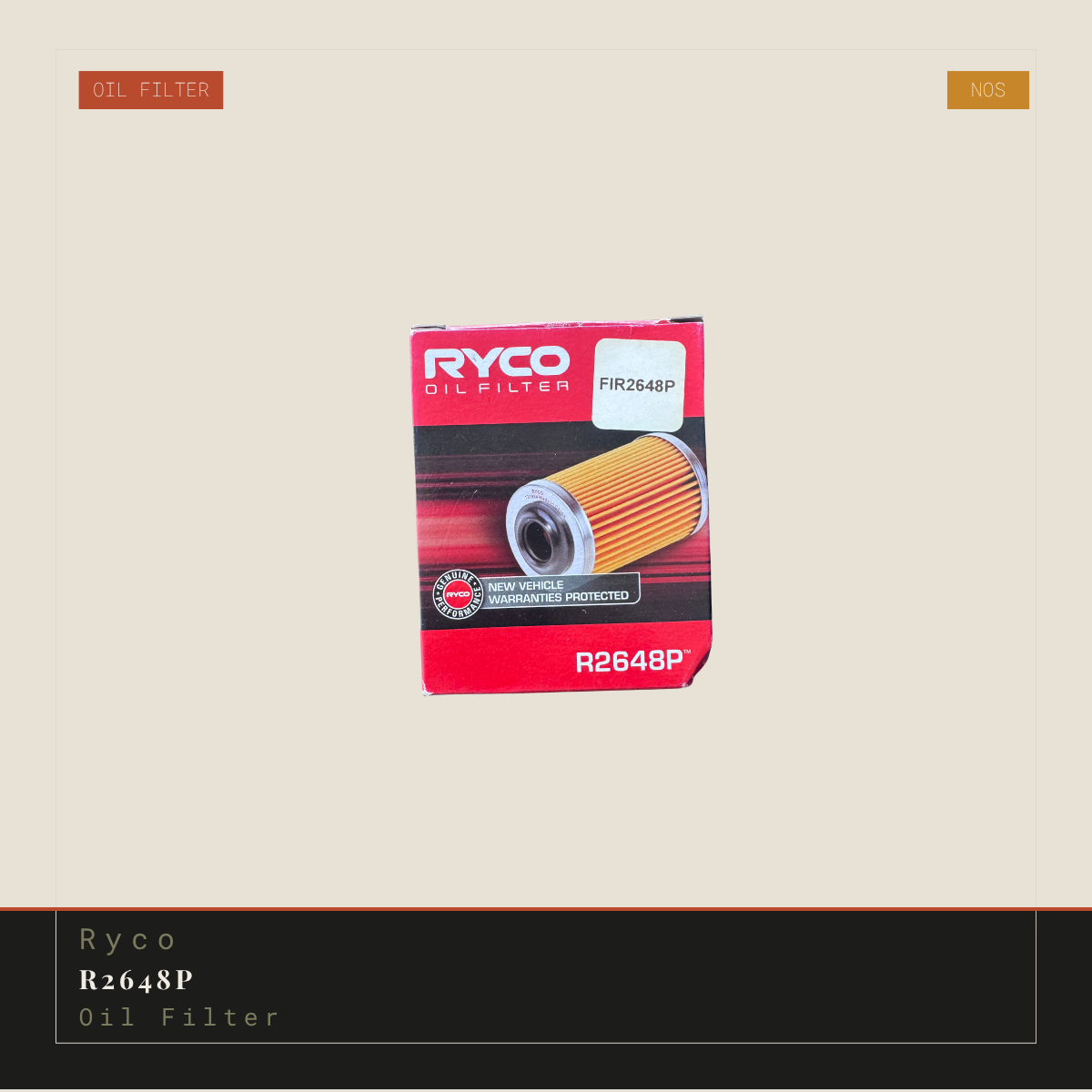 Ryco R2648P Oil Filter - NOS