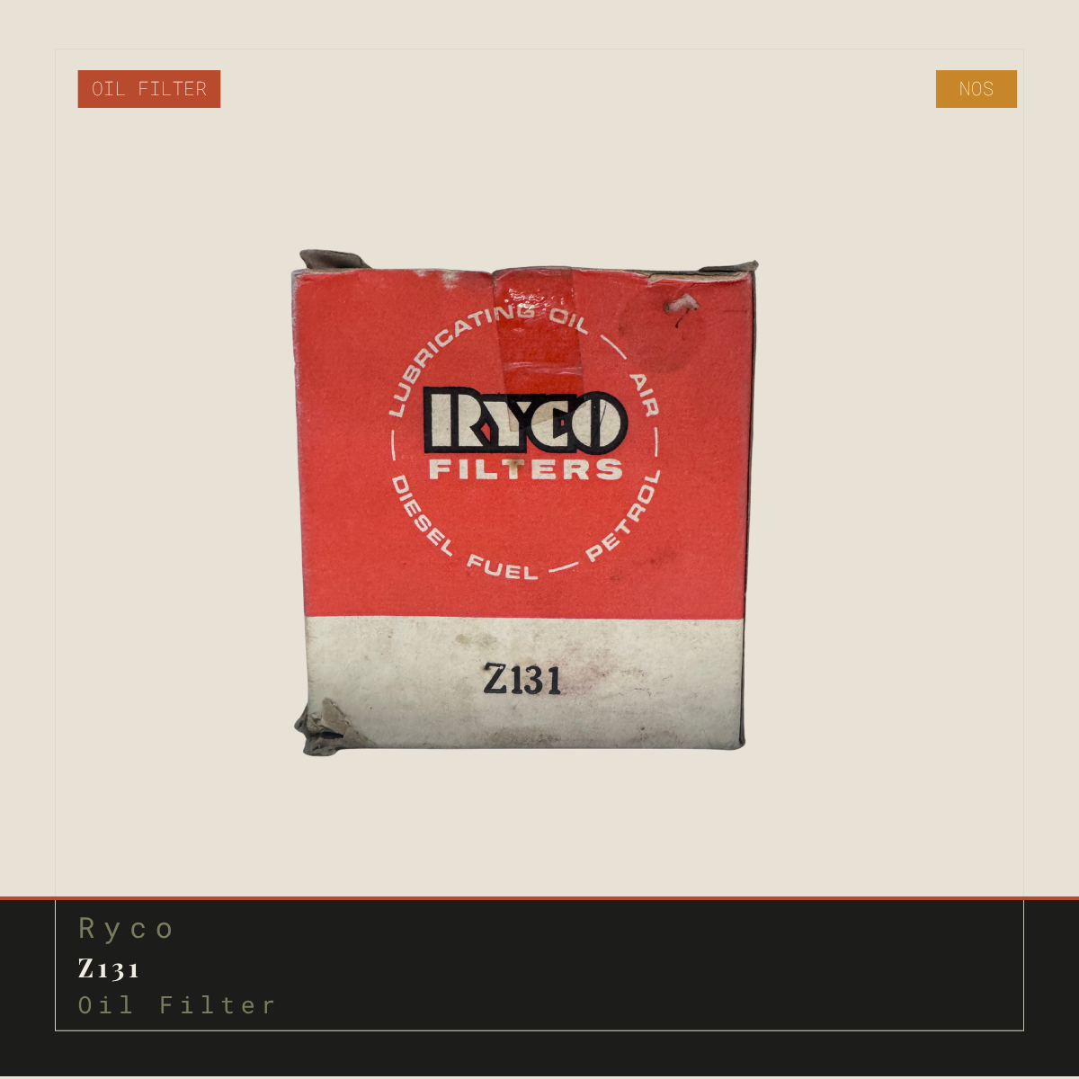 Ryco Z131 Oil Filter - NOS