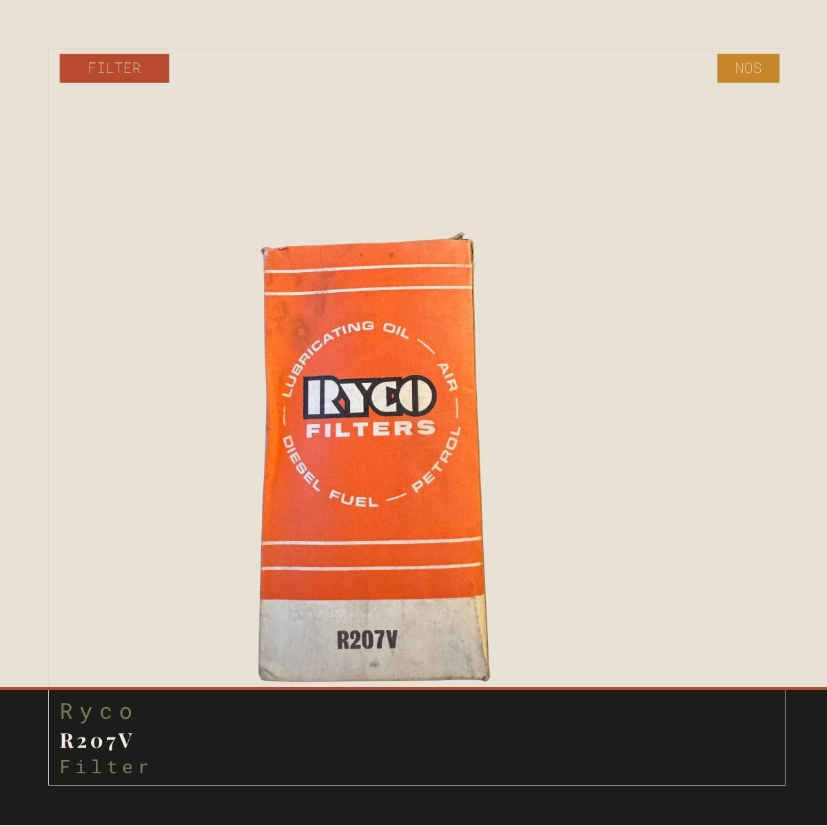 Vintage car filter product